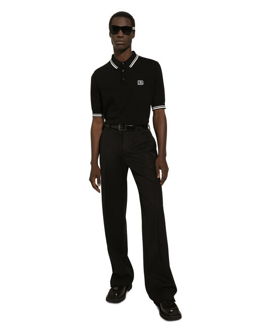 SHORT-SLEEVED POLO-SHIRT WITH DG LOGO EMBROIDERY