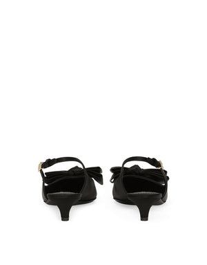SATIN SLINGBACKS WITH BOW DETAIL