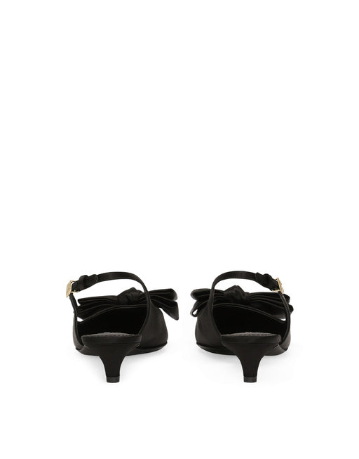 SATIN SLINGBACKS WITH BOW DETAIL