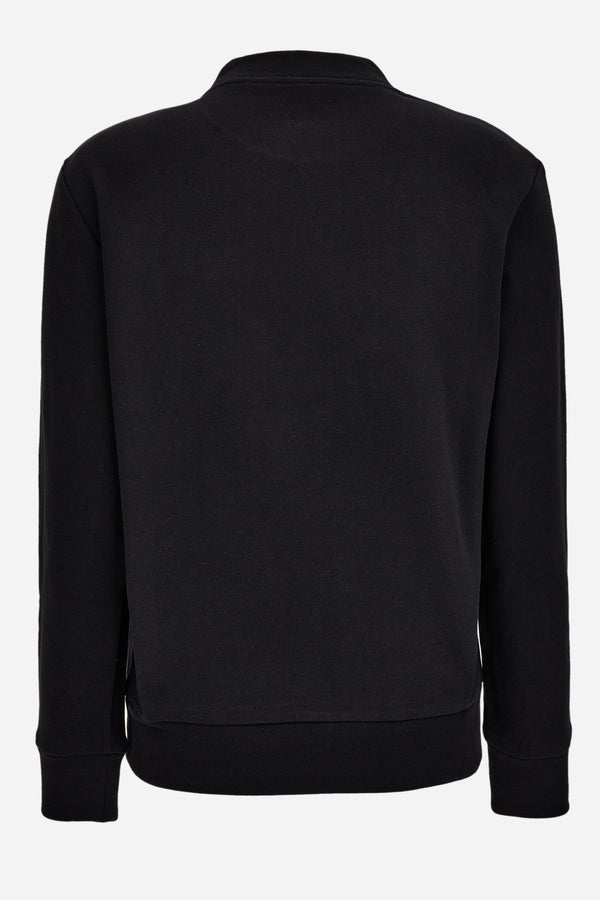 Sweatshirt In Sweatshirt Fabric With Medusa Rhinestone Embroidery-Greca Studs