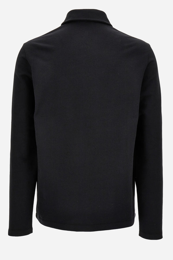 Polo In Non-Brushed Sweatshirt + Statue Crest Print