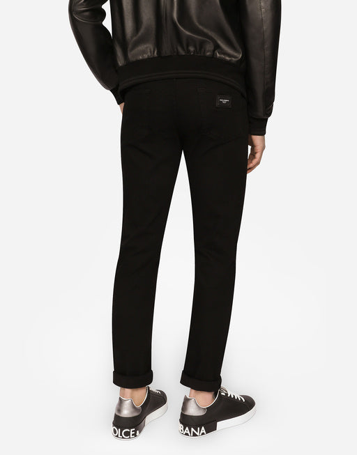 BLACK SLIM-FIT STRETCH JEANS