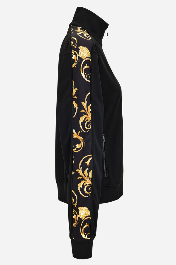Sweatshirt In Compact Techno Jersey Fabrics-Medusa Leafy Print