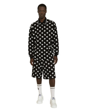 LONG-SLEEVED COTTON POLO-SHIRT WITH DG MONOGRAM