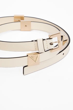 CINTURA ROCKSTUD FIERCE IN VITELLO LUCIDO 15 MM