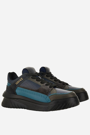 Oversize Court Sneaker In Calf Leather-Fabric