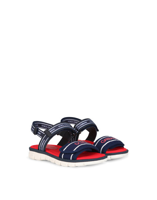 SOLID-COLOR SCUBA SANDALS WITH LOGO PRINT