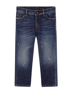 REGULAR-FIT BLUE WASH STRETCH JEANS