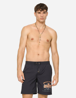 MID-LENGTH PRINTED SWIM TRUNKS