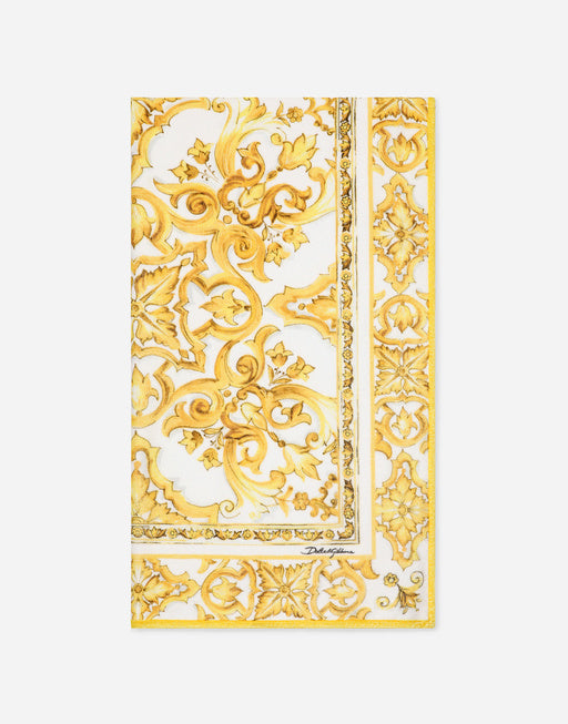 TERRY BEACH TOWEL WITH YELLOW MAJOLICA PRINT