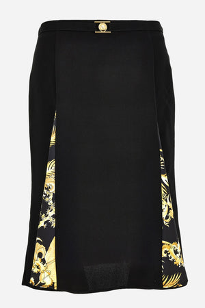 Skirt In Enver Satin-Twill Poly Details Baroque Palm Allover  Print