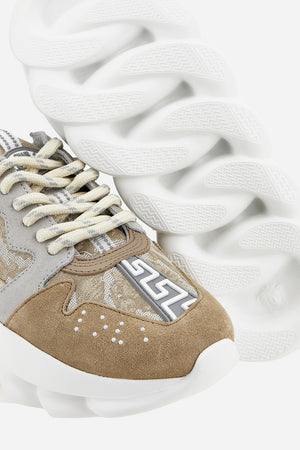 Chain Reaction Sneaker In Suede+Jacquard Fabric V+Calf Leather