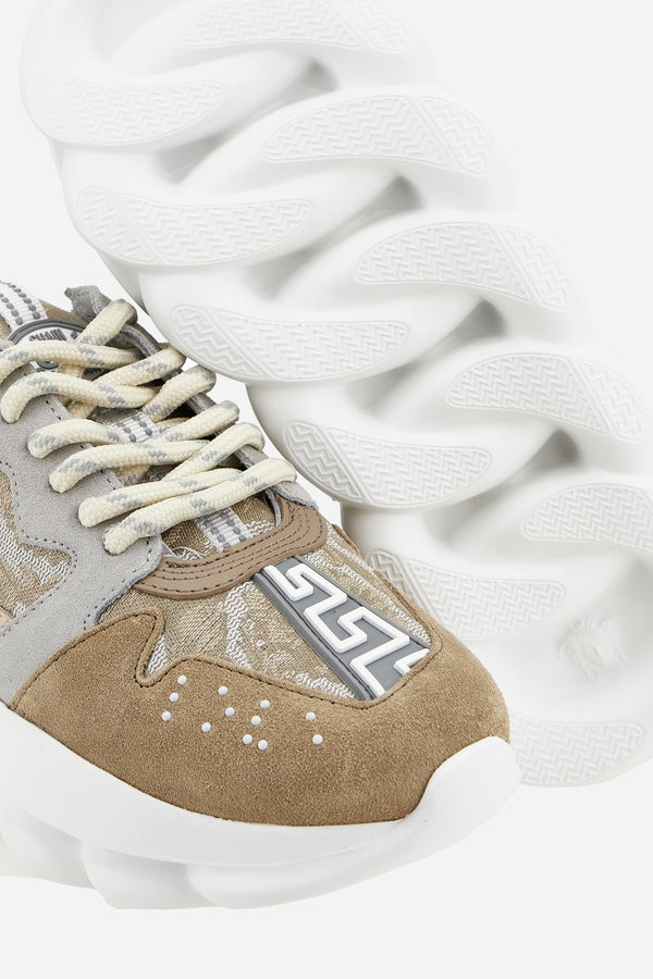 Chain Reaction Sneaker In Suede+Jacquard Fabric V+Calf Leather