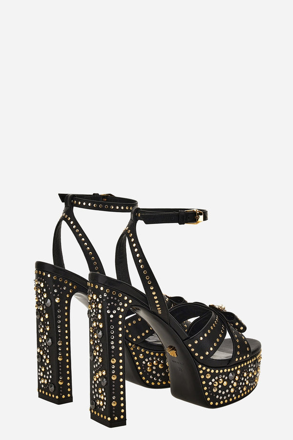 Gianni Ribbon Sandals In Calf Leather