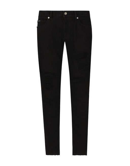 REGULAR-FIT DENIM JEANS WITH RIPS