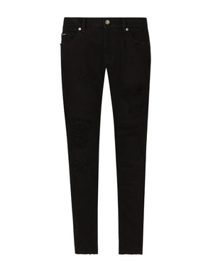 REGULAR-FIT DENIM JEANS WITH RIPS