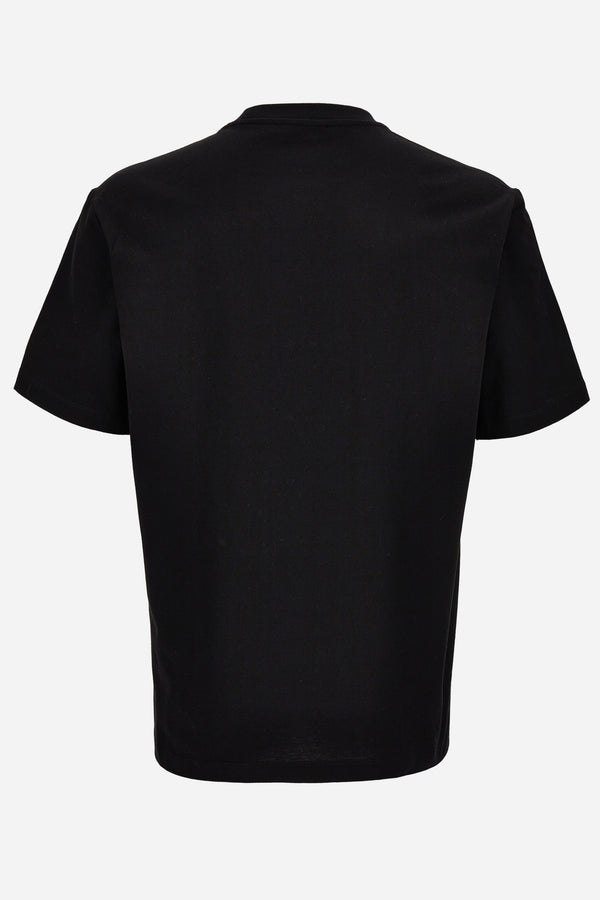 T-Shirt In Compact Cotton Jersey Fabric + Embroidery, Print And Hotfix La Medusa Vasrsity