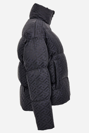 Padded Jacket In Technical Jacquard Greek Signature Fabric