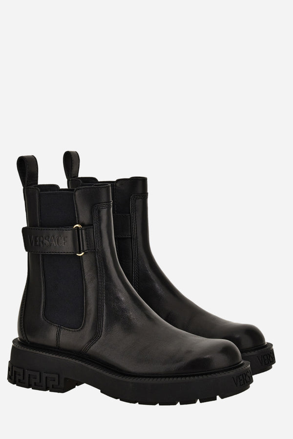 Versace Tank Chelsea Boot In Calf Leather