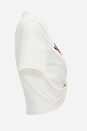 T-Shirt In Tessuto Jersey Stampa Versace Milano Barocco 92
