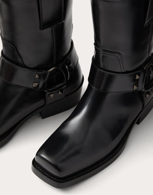 Stivaletto Biker Rockstud In Vitello 40Mm