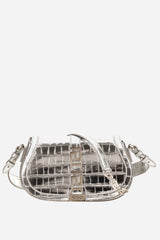 Greca Goddess Medium Shoulder In Embossed Croc Laminated Calf Leather