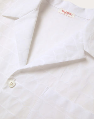Camicia Da Bowling In Popeline Di Cotone Con Motivo Toile Iconographe