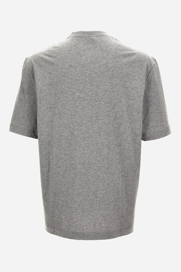 T-Shirt In Cotton Jersey Fabric + Medusa Crest Prin