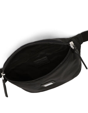 DOLCE & GABBANA WAIST BAG IN SOLID-COLOURED LEATHER AND NYLON