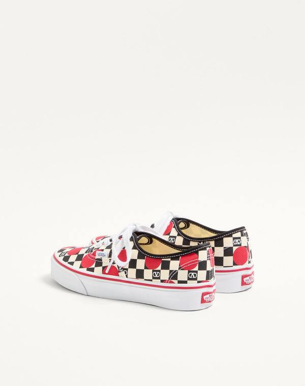 Sneaker Low-Top Valentino Garavani And Vans In Tessuto Con Stampa VLogo Checkerboard E Dettaglio Pois