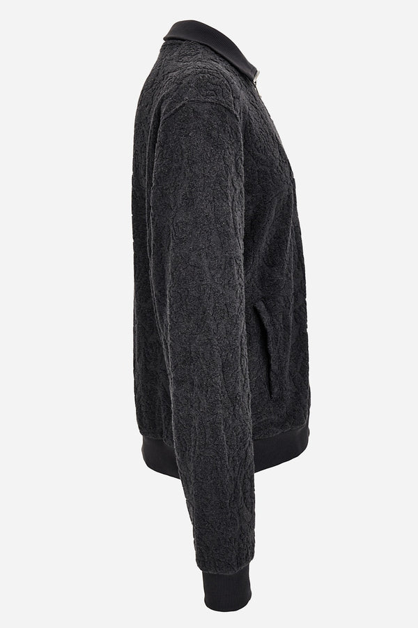 Sweatshirt In Baroque Towel Stitch Jacquard Fabric