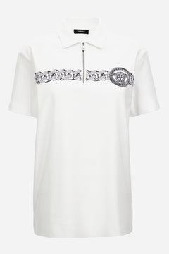 Polo In Cotton Jersey Fabric-Medusa Chain Print