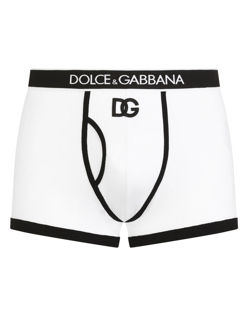 FINE-RIB COTTON BOXERS WITH DG LOGO