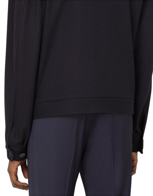CASHMERE JACKET WITH LEATHER DETAILS