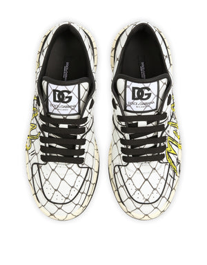 PRINTED CALFSKIN NEW ROMA SNEAKERS
