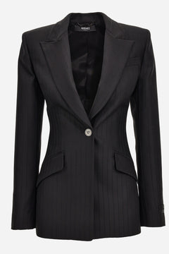 Informal Jacket In Responsible Wool Tonal Pinstripes