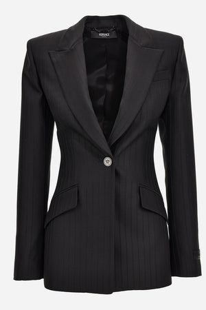 Informal Jacket In Responsible Wool Tonal Pinstripes