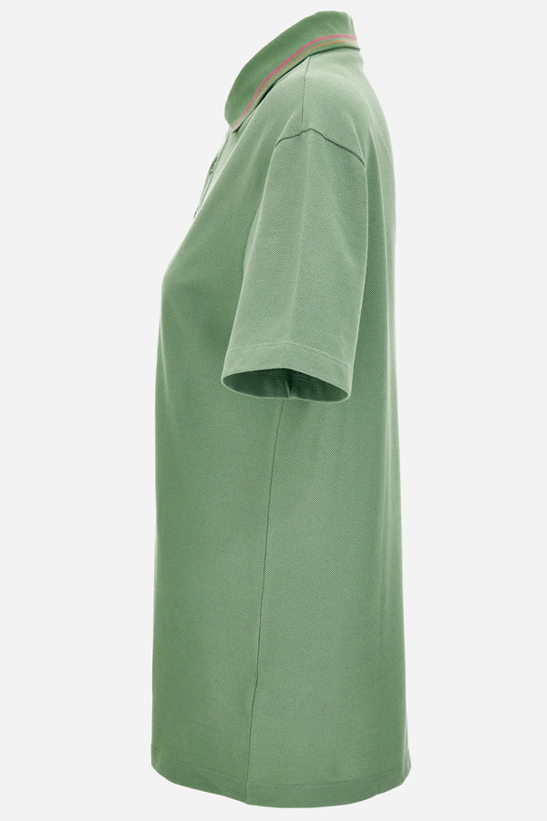 Polo In Piquet Fabric-Versace Embroidery
