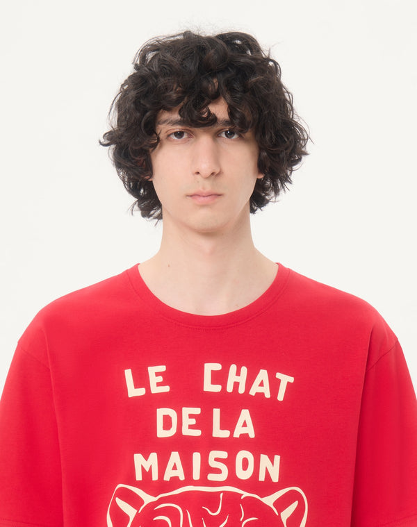 T-Shirt In Cotone Con Stampa Le Chat De La Maison
