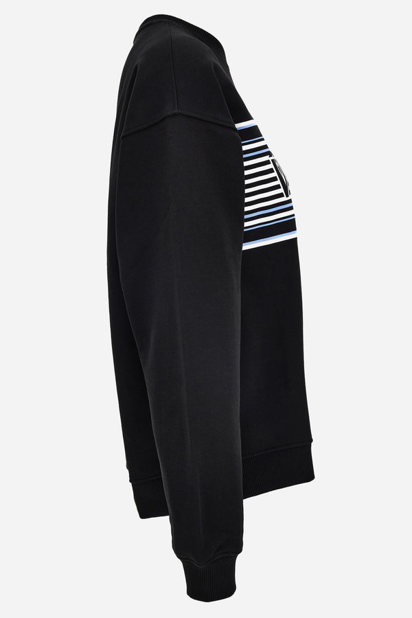 Sweatshirt In Non-Brushed Sweat Fabric-Stripe Versace Print