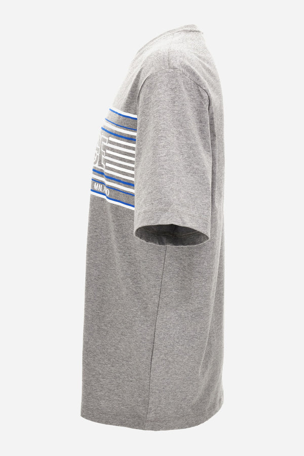 T-Shirt In Jersey Fabric-Stripe Versace Print