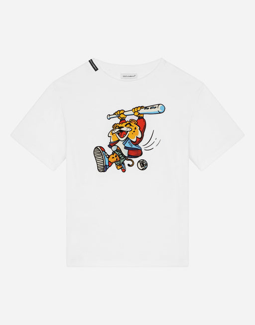SHORT-SLEEVED JERSEY T-SHIRT WITH MASCOT PRINT