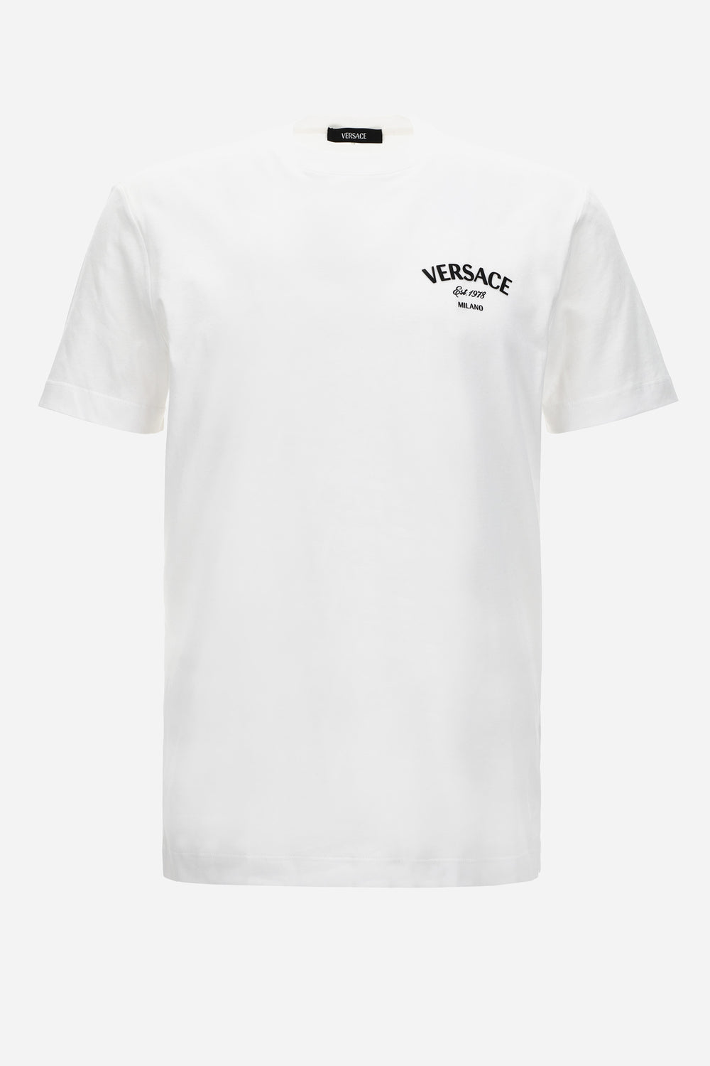 T-Shirt In Jersey Fabric + Versace Stamp Print