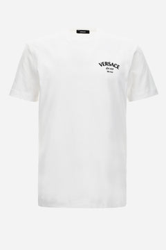 T-Shirt In Jersey Fabric + Versace Stamp Print