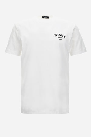 T-Shirt In Jersey Fabric + Versace Stamp Print