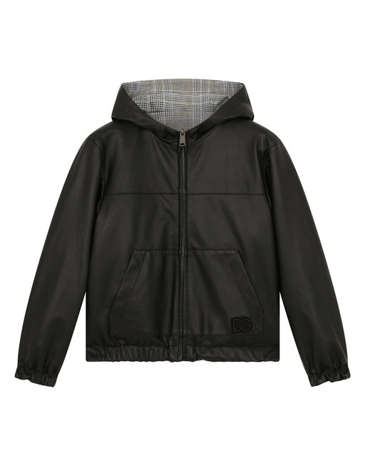 HOODED REVERSIBLE NAPPA LEATHER JACKET