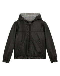 HOODED REVERSIBLE NAPPA LEATHER JACKET