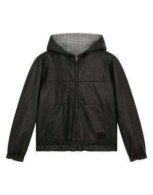 HOODED REVERSIBLE NAPPA LEATHER JACKET