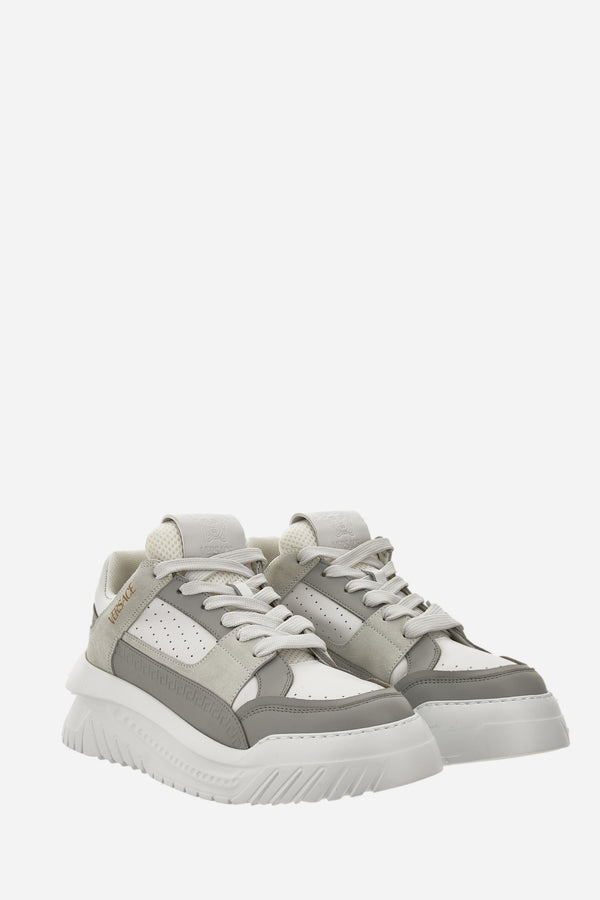 Oversize Court Sneaker In Calf Leather-Fabric