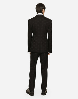 SINGLE-BREASTED WOOL SICILIA-FIT JACKET WITH JACQUARD DG DETAILING